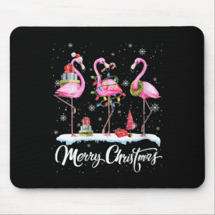 Mousepad Chapéu de Natal Alegre Flamingo Santa Luz Natal
