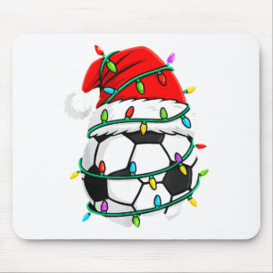 Mousepad Chapeu de Natal de Futebol Luzes do Papai Noel Srt