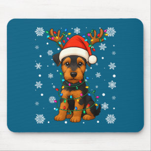 Mousepad Chapéu de Natal do Papai Noel Rena Airedale Terrie