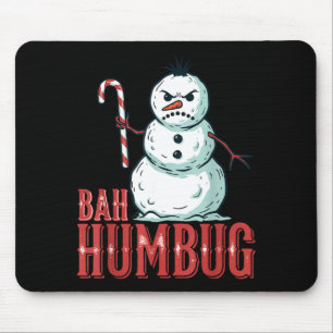 Mousepad Chapéu de Papai Noel Bah Humbug Boneco de Neve Irr