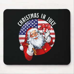 Mousepad Chapéu de Papai Noel Bandeira dos EUA Festa de Ver