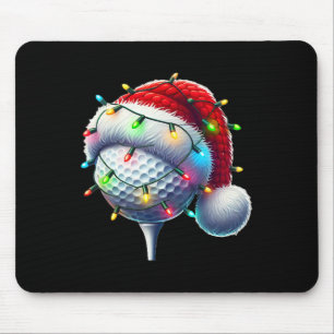 Mousepad Chapéu de Papai Noel de Bola de Golfe Natal Golfe