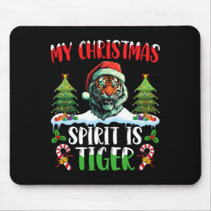 Mousepad Chapéu de Papai Noel de Natal do Tigre Meu Espírit