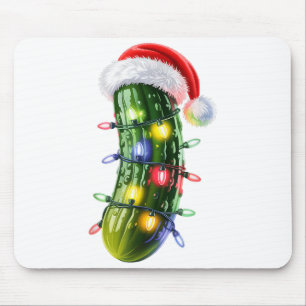 Mousepad Chapéu de Papai Noel engraçado Luzes de Natal Nata