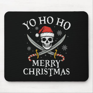 Mousepad Chapéu de Papai Noel Pirata de Natal Alegre Yo Ho