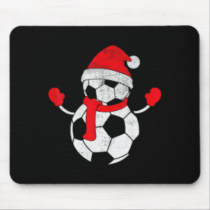 Mousepad Chapéu de Papai Noel Vintage Engraçado Futebol de