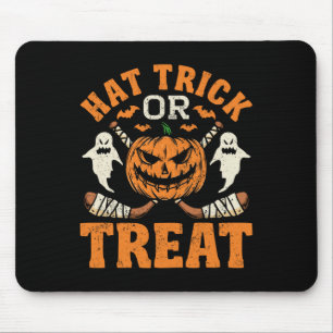 Mousepad Chapéu de Truque ou Tratamento de Jogador de Hóque