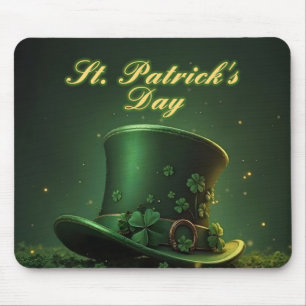 Mousepad Chapéu e Desenho de Trevo do Dia de São Patrício