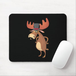 Mousepad Chapéu Engraçado de Alce Bigode Amante de Animais