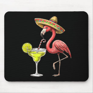 Mousepad chapéu mexicano flamingo margarita cinco de maio