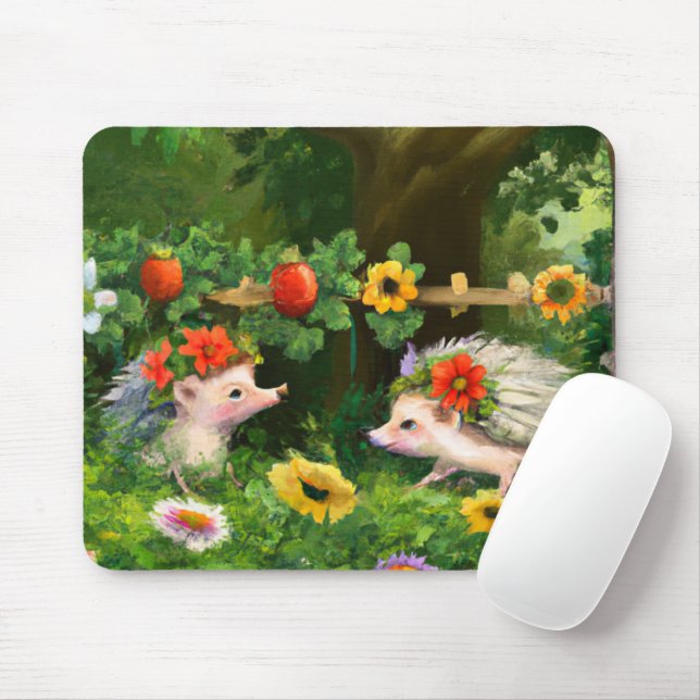 Mousepad Chapéus Whimsical em Jardim do País Inglês (Com mouse)