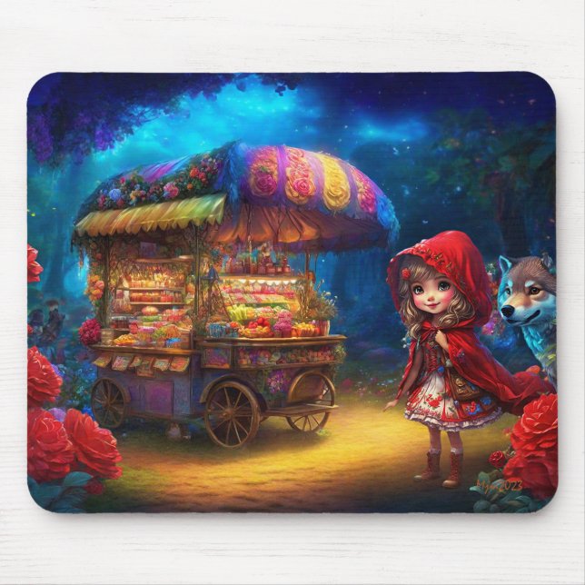 Mousepad Chapeuzinho Vermelho e Lobo (Frente)