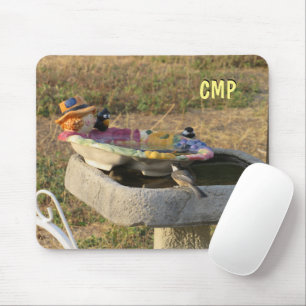 Mousepad Chapins em banho de pássaros fofo