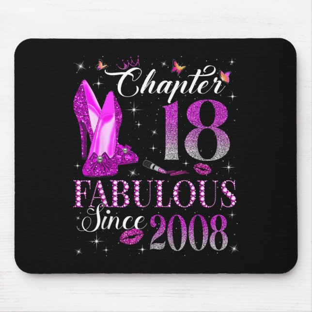 Mousepad Chapter 18 Fabulous Since 2008 18th Birthday Gift  (Frente)