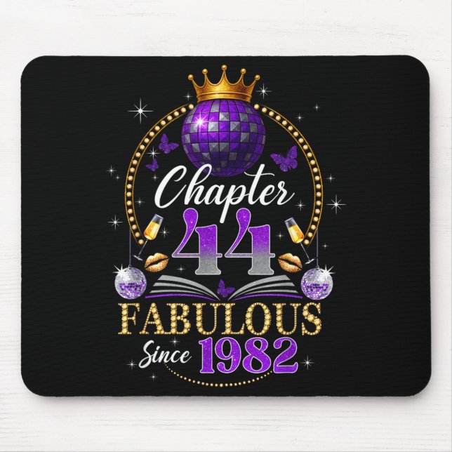 Mousepad Chapter 44 Since 1982 Purple Disco Ball 44th Birth (Frente)
