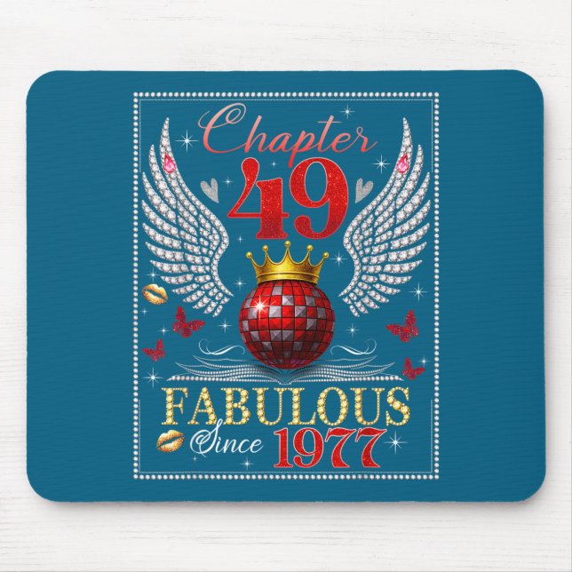 Mousepad Chapter 49 Fabulous Est. 1977 Disco Ball 49th Birt (Frente)
