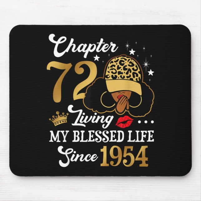 Mousepad Chapter 72 Living My Blessed Life Since 1954 Afro  (Frente)