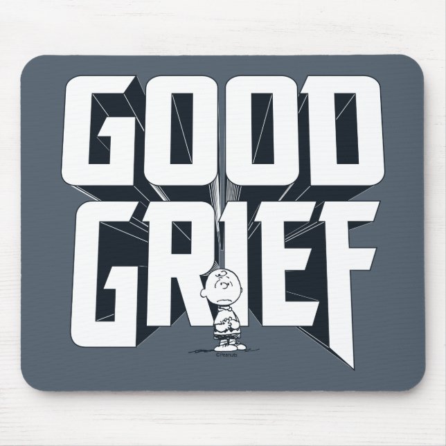 Mousepad Charlie Brown "Good Grief" Rock Banda Tee Graphic (Frente)