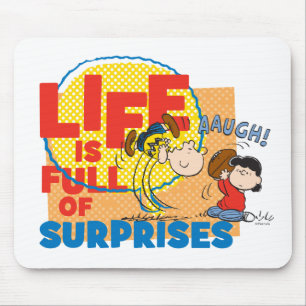 Mousepad Charlie Brown & Lucy - A vida é Cheio de Surpresas