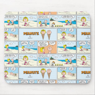 Mousepad Charlie Brown & Sally Sorvete Na Praia