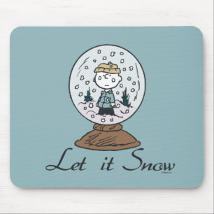 Mousepad Charlie Brown Snow Globe Graphic - Deixe-o nevar