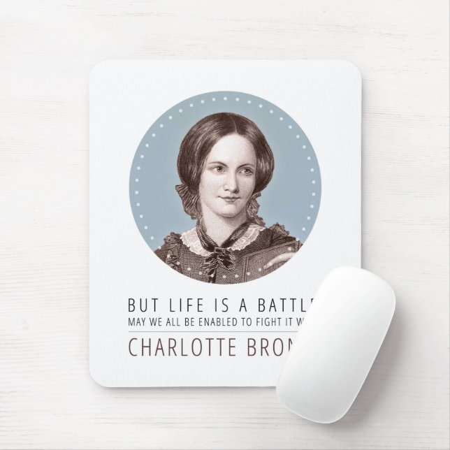 Mousepad Charlotte Bronte, Retrato e Cotação (Com mouse)