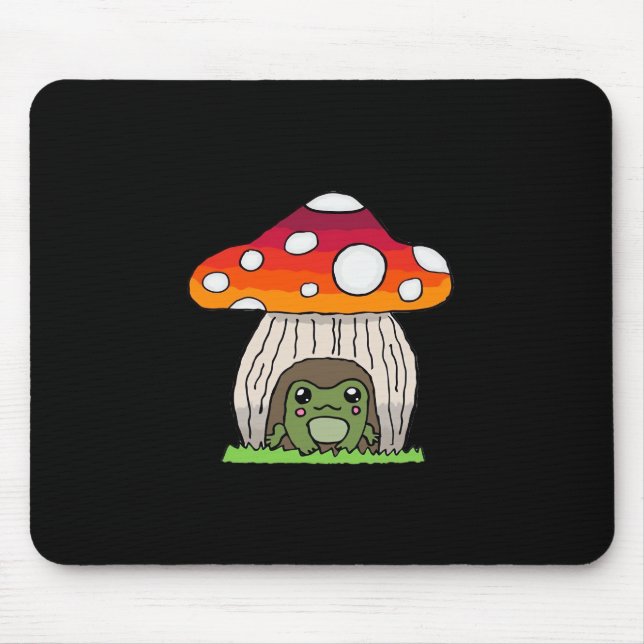 Mousepad Charme Clássico Retro de Sapo Goblincore (Frente)