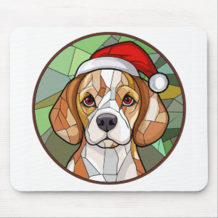 Mousepad Charming Canine Cheer: Beagle temeu o Natal