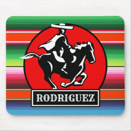 Mousepad Charro Horse, nome personalizado, sérvia mexicana 