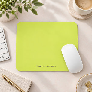 Mousepad Chartreuse Nome Personalizado Minimalista Moderno