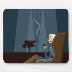 Mousepad Charuto de fumo da mulher de negócios