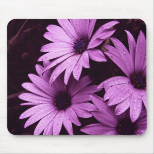 Mousepad Chás à tarde Flores Rosa Púrpuras Pias Pão-Mão