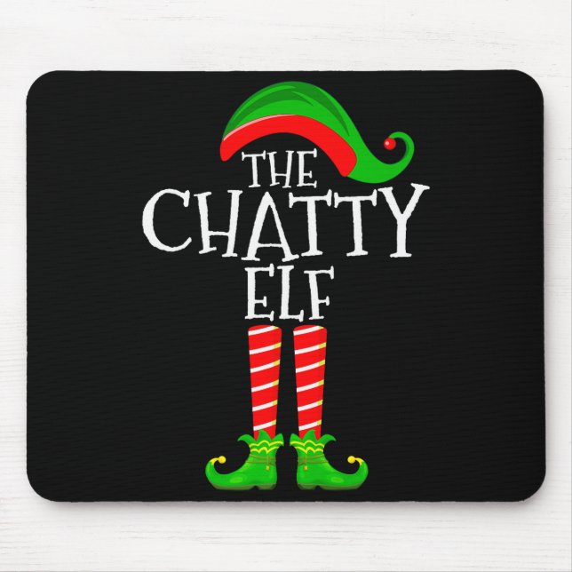 Mousepad Chatty Elf Funny Matching Family Group Christmas P (Frente)
