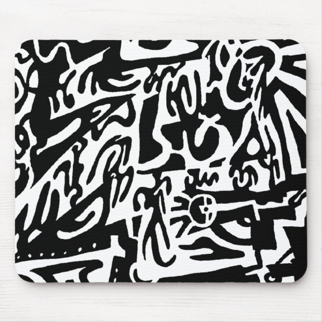 Mousepad "Chaves", abstrato digital B&W (Frente)