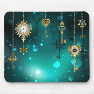 Mousepad Chaves de Esqueleto Anticas em Fundo Verde