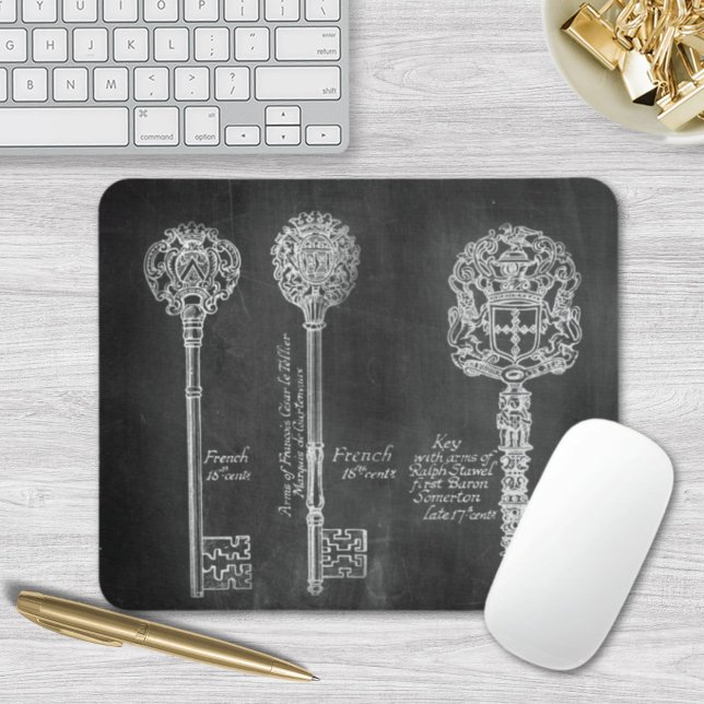 Mousepad chaves do esqueleto boho Chalkboard Victorian stea (boho Chalkboard Victorian steampunk skeleton keys Mouse Pad)