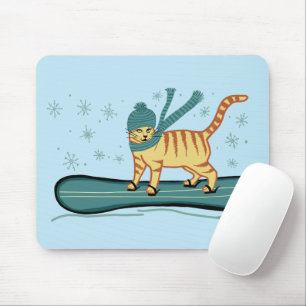 Mousepad CHECAR MEOWT Snowboard Cat