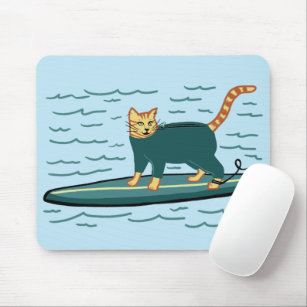 Mousepad CHECK MEOWT Surfing Cat