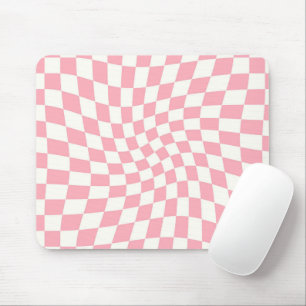 Mousepad Checkboard Dourada do Pastel Retro Pink Checkings