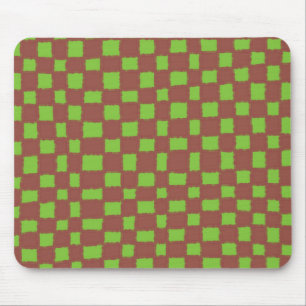 Mousepad Checkboard verde e marrom clássico e Na moda