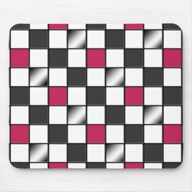 Mousepad Checkered cor-de-rosa alternativo (Frente)