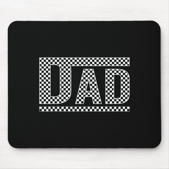 Mousepad Checkered Dad Black White Funny Dad Father's Day M (Frente)