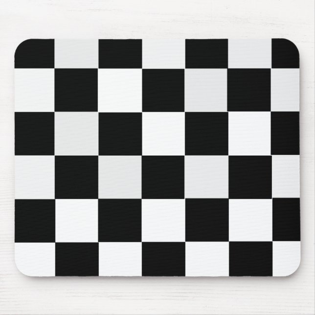 Mousepad Checkered preto e branco (Frente)