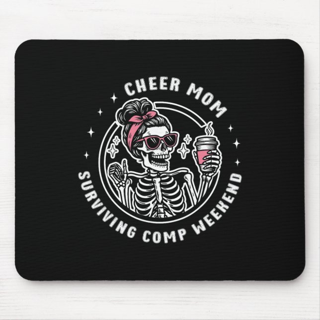 Mousepad Cheer Mom Surviving Comp Weekend Cheerleading Moth (Frente)