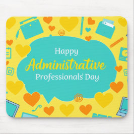 Mousepad Cheerful Admin Day Office Icons Graphic Art