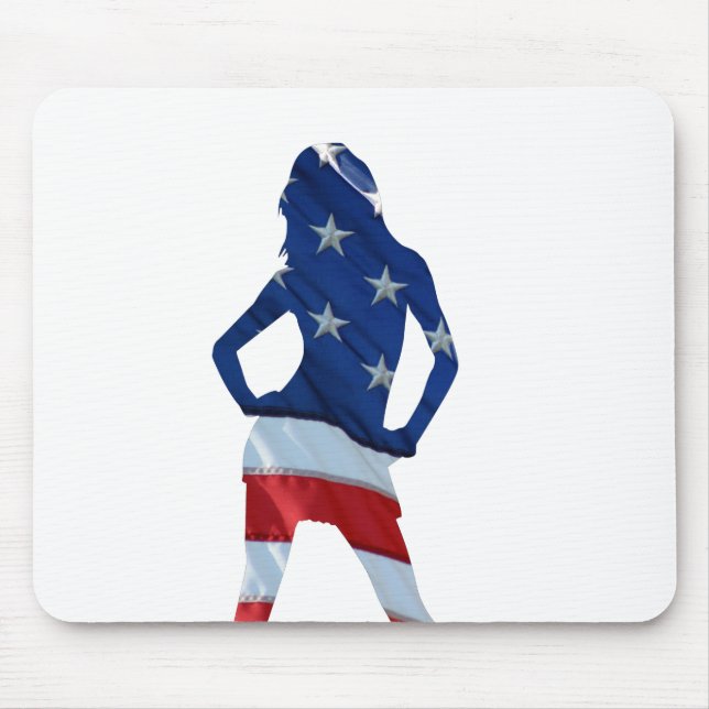 Mousepad cheerleader Americano patriótico (Frente)
