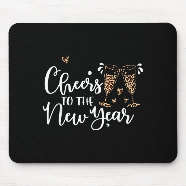 Mousepad Cheers To The New Year 2026 Leopard Champagne Happ (Frente)