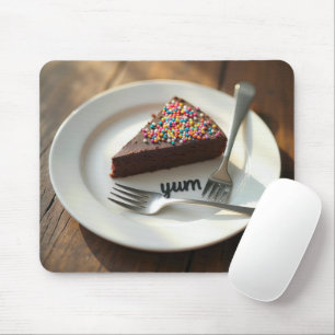 Mousepad Cheesecake de chocolate em uma prateleira