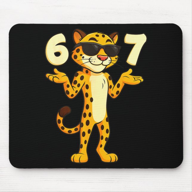 Mousepad Cheetah 67 Meme Funny Kids Teens Gen Alpha Slang 6 (Frente)