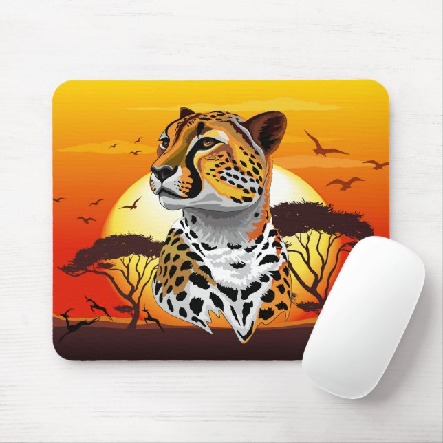 Mousepad Cheetah African Feline Wild Animal (Com mouse)